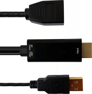 Adapter AV Techly HDMI - DisplayPort + USB-A czarny (ICOC HDMI-DP12A) 2