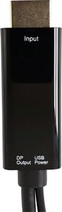 Adapter AV Techly HDMI - DisplayPort + USB-A czarny (ICOC HDMI-DP12A) 3