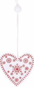 Springos Świąteczne zawieszki 5cm drewniane serca zestaw 3 szt. biały UNIWERSALNY 3