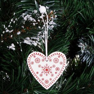 Springos Świąteczne zawieszki 5cm drewniane serca zestaw 3 szt. biały UNIWERSALNY 4