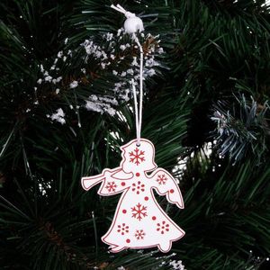 Springos Świąteczne zawieszki 6,5cm drewniane aniołki zestaw 3 szt. biały UNIWERSALNY 3