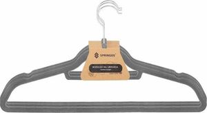 Springos Wieszaki welurowe na ubrania 3 szt. zestaw premium szary UNIWERSALNY 2