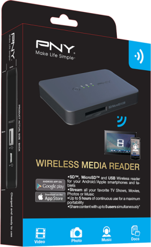 Czytnik PNY WIRELESS MEDIA READER FOR (P-R2000-1AMKK01-RB) 4