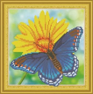 Collection D`Art Diamentowa Mozaika 30x30 Motyl i kwiatek 1