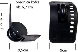 Kacperek Kółka do Walizki ,Torby z obudową 9,5x14cm Komplet 4