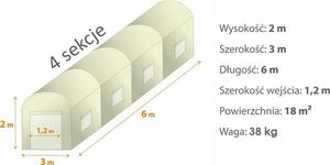 Focus Garden Szklarnia 600 cm x 300 cm x 200 cm 9