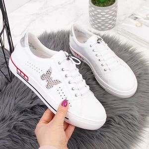 Rieker Trampki damskie ażurowe z eko skóry białe Rieker L8857 37 1