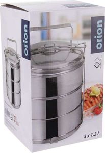 Orion Menażka OBIADOWA stalowa 3-poziomowa do przenoszenia żywności 3x1,3L 4