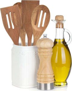 Orion Łyżka drewniana AKACJOWA kuchenna ażurowa 30 cm do mieszania nakładania 4