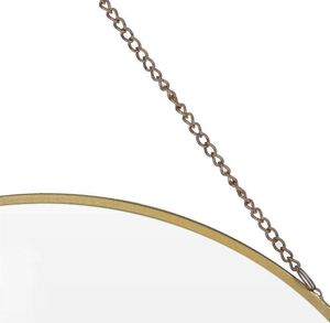 Home Styling Collection Lustro na łańcuszku w złotej metalowej ramie okrągłe 2