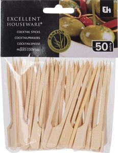 Excellent Houseware Wykałaczki DREWNIANE szpikulce bambusowe do przystawek przekąsek szaszłyków 9 cm 50 sztuk 1