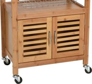 Excellent Houseware Wózek kuchenny SZAFKA BAMBUSOWA wyspa komoda na kółkach 5