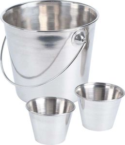 Excellent Houseware Wiaderko na FRYTKI przystawki przekąski + 2x miseczka na sosy dipy 2