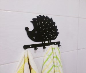 MT3CH Metalowy wieszak ścienny wiszący do łazienki na ręczniki ubrania klucze loft JEŻ czarny 7