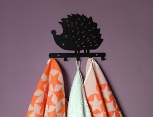 MT3CH Metalowy wieszak ścienny wiszący do łazienki na ręczniki ubrania klucze loft JEŻ czarny 8