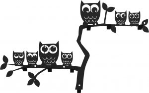 MT3CH Duży metalowy wieszak ścienny wiszący do przedpokoju na kurtki ubrania klucze loft SOWY biały 2