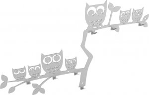 MT3CH Duży metalowy wieszak ścienny wiszący do przedpokoju na kurtki ubrania klucze loft SOWY biały 6