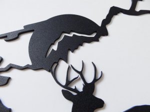 MT3CH Duży metalowy wieszak ścienny wiszący do przedpokoju na kurtki ubrania klucze loft JELEŃ LAS GÓRY SARNY HUBERTUS biały 14