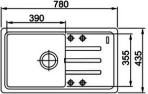 Zlewozmywak Franke Zlewozmywak 1-komorowy BSG 611 z ociekaczem 78 x 43,5cm kremowy (114.0367.740) 2