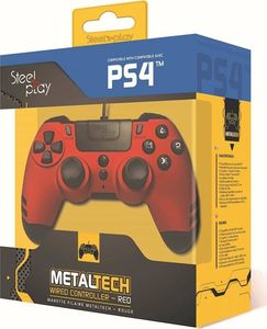 Pad SteelPlay PC/PS3/PS4 MetalTech przewodowy czerwony 2