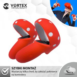 Vortex Virtual Reality Silikonowe pokrowce do kontrolerów Oculus Quest 2 czerwony 2