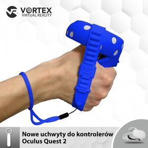 Vortex Virtual Reality Paski, uchwyty z silikonu do kontrolerów, model II, Oculus Quest 2 Niebieski 3