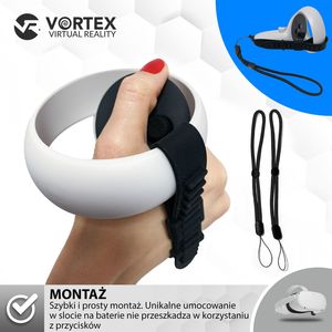 Vortex Virtual Reality Paski, uchwyty z silikonu do kontrolerów, model II, Oculus Quest 2 Niebieski 6