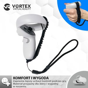 Vortex Virtual Reality Paski, uchwyty z silikonu do kontrolerów, model II, Oculus Quest 2 Niebieski 10