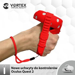 Vortex Virtual Reality Paski, uchwyty z silikonu do kontrolerów, model II, Oculus Quest 2 Czerwony 4