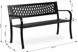 Sofotel Ławka ogrodowa z oparciem 125 x 77 x 49 cm 7