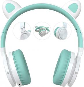 Słuchawki Picun  Lucky Cat LED Różowe 2