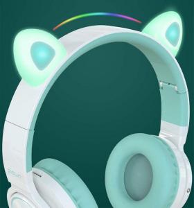 Słuchawki Picun  Lucky Cat LED Różowe 3