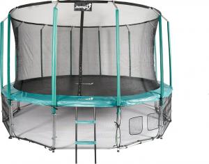 Trampolina ogrodowa Jumpi ogrodowa Maxy Comfort z siatką wewnętrzną 16 FT 487 cm zielona 1