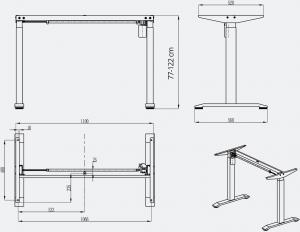 Biurko Spacetronik Moris Brązowo-Czarne 118 cm x 60 cm 6
