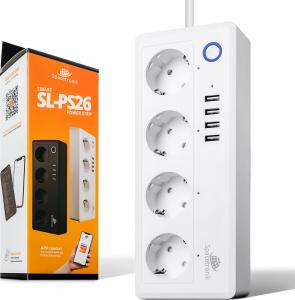 Listwa zasilająca Spacetronik przeciwprzepięciowa 4 gniazda 1.5 m biała (SL-PS26) 2