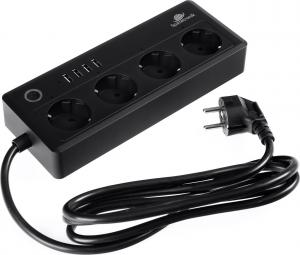 Listwa zasilająca Spacetronik przeciwprzepięciowa 4 gniazda 1.5 m czarna (SL-PS26B) 3