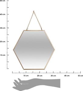 Atmosphera Złoty komplet 3 luster sześciokątnych 2