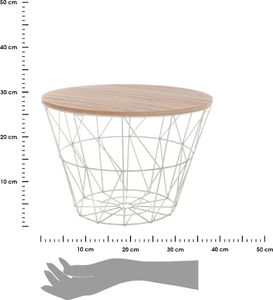 Atmosphera Szary druciany stolik kawowy Kumi 2