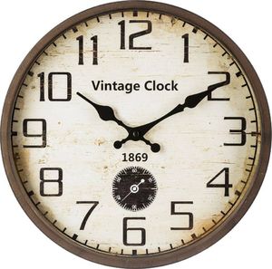 Atmosphera Brązowy zegar ścienny vintage 30 cm 1