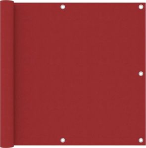 vidaXL Parawan balkonowy, czerwony, 90x500 cm, tkanina Oxford 1