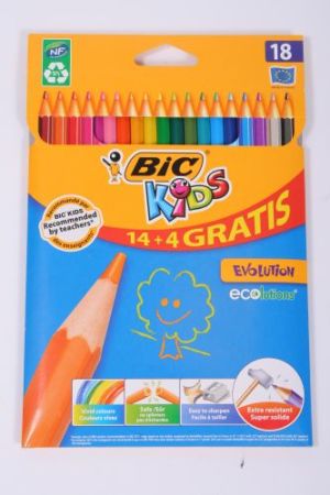 Bic KREDKI OŁÓWKOWE BIC KIDS EVOLUTION ECOLUTIONS PUDEŁKO 14+4 SZT - 920297 1