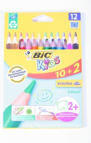 Bic KREDKI KIDS ECOLUTIONS EVOLUTION TRIANGLE PUDEŁKO 10+2 SZT 887146 1