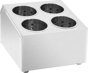 vidaXL Pojemnik na sztućce, 4 przegrody, kwadratowy, stal nierdzewna 2