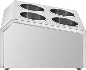 vidaXL Pojemnik na sztućce, 4 przegrody, kwadratowy, stal nierdzewna 4