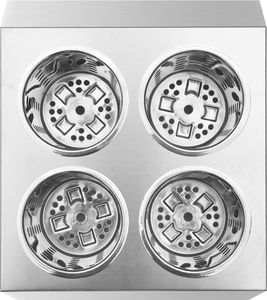 vidaXL Pojemnik na sztućce, 4 przegrody, kwadratowy, stal nierdzewna 5