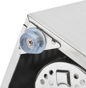 vidaXL Pojemnik na sztućce, 4 przegrody, kwadratowy, stal nierdzewna 7