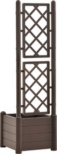 vidaXL Skrzynia na rośliny z trejażem, 43x43x142 cm, PP, kolor mokka 5