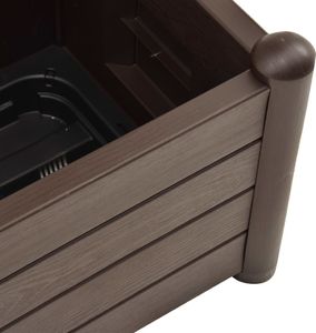 vidaXL Skrzynia na rośliny z trejażem, 43x43x142 cm, PP, kolor mokka 6