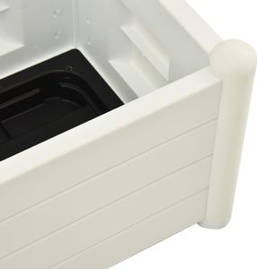 vidaXL Skrzynia na rośliny z trejażem, 43x43x142 cm, PP, biała 6