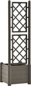 vidaXL Skrzynia na rośliny z trejażem, 43x43x142 cm, PP, antracytowa 5